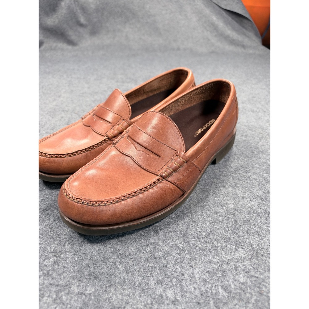 Rockport Classic Loafer Lite Tan Leather Penny Loafers APM7115F Mens 10.5 M